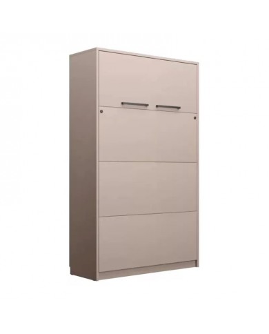 Armoire lit escamotable relevable vertical 140x200 cm taupe DELUXE