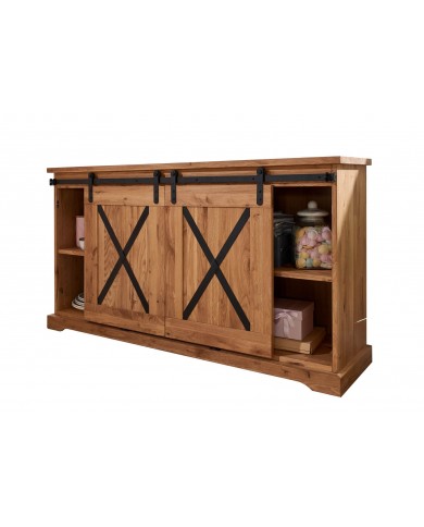 Commode STRONGWOOD II 150 cm  —  La Commode originelle  en chêne massif & esprit industriel : une qualité
