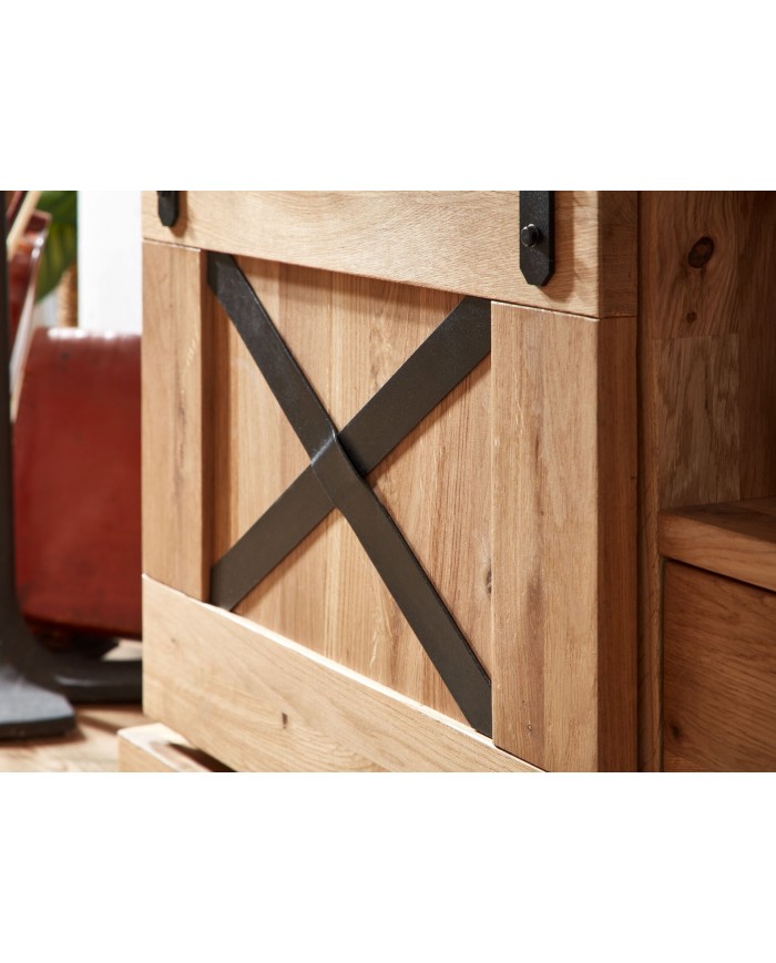 Commode STRONGWOOD II 150 cm  —  La Commode originelle  en chêne massif & esprit industriel : une qualité