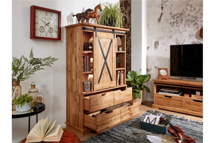 Buffet haut STRONGWOOD I taillé pour les intérieurs affirmés Façonnée en chêne massif huilé