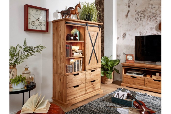 Buffet haut STRONGWOOD I taillé pour les intérieurs affirmés Façonnée en chêne massif huilé
