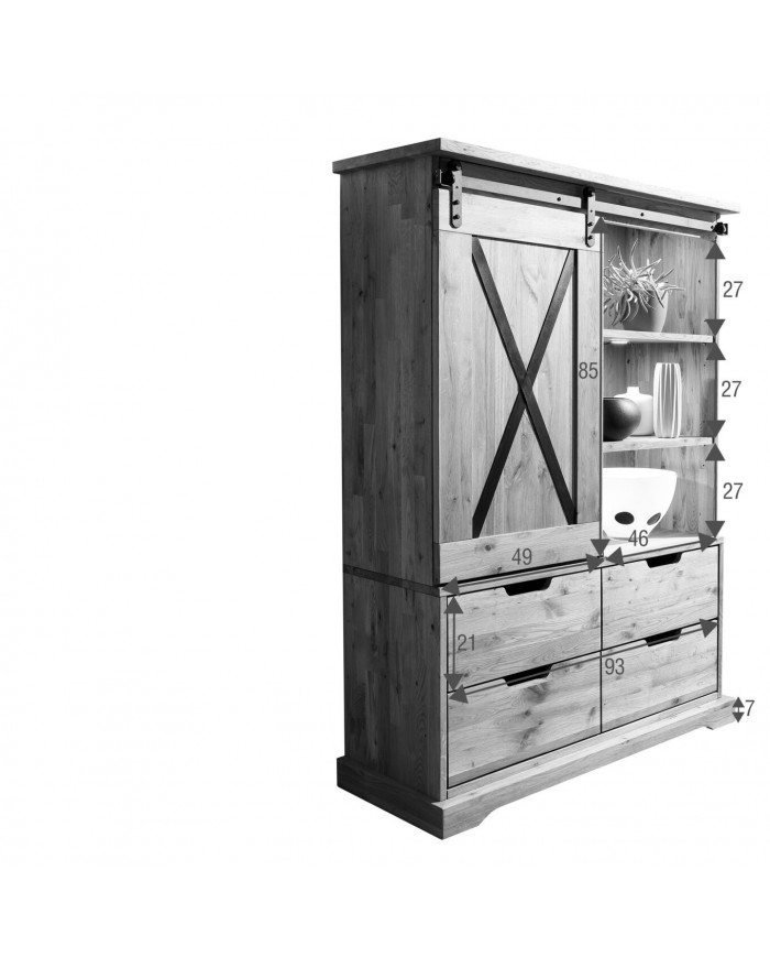 Buffet haut STRONGWOOD I taillé pour les intérieurs affirmés Façonnée en chêne massif huilé