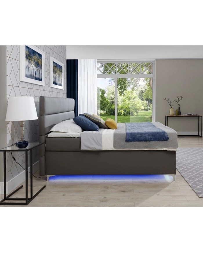 Boxspring Premium avec coffre intégré, LED et finitions au choix ASTORIA™ LUXBOX