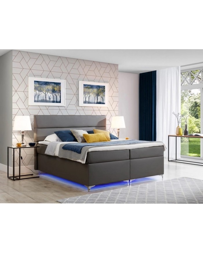 Boxspring Premium avec coffre intégré, LED et finitions au choix ASTORIA™ LUXBOX