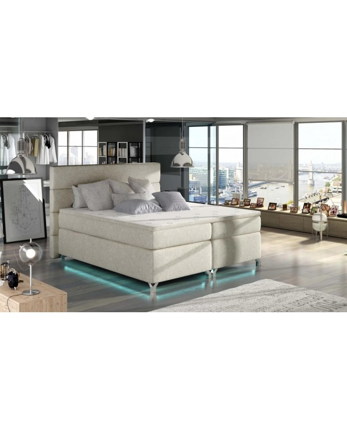 Boxspring Premium avec coffre intégré, LED et finitions au choix ASTORIA™ LUXBOX