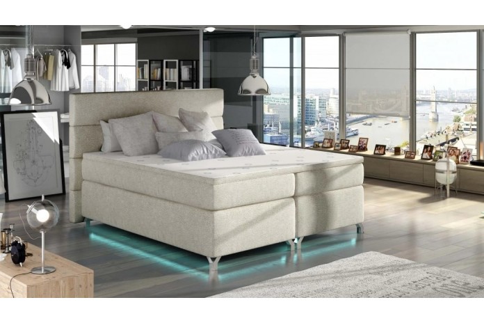 Boxspring Premium avec coffre intégré, LED et finitions au choix ASTORIA™ LUXBOX