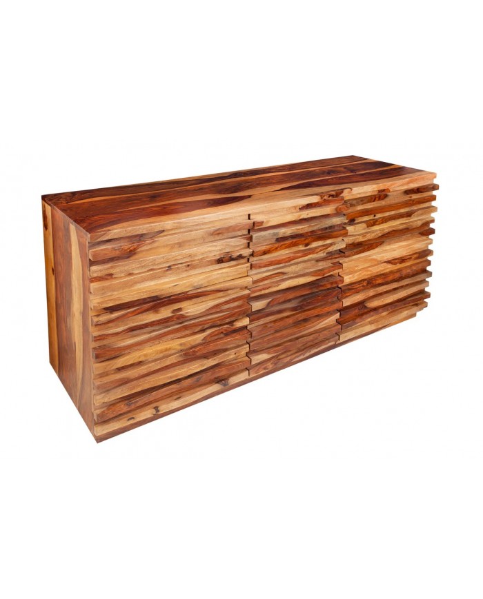 Commode buffet bois massif de sheesham 2 portes et 3 tiroirs 160 cm Monolith