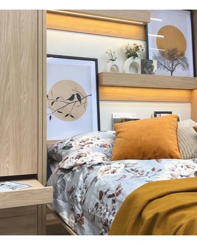 Lit escamotable vertical 120×200 cm chêne huilé DELUXE | Mobili & Co