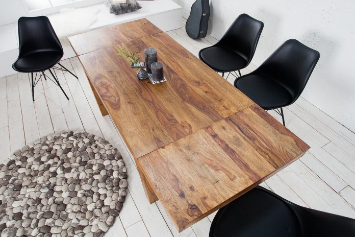 Table extensible en bois massif à rallonges 120(200)x80x75cm COREX™