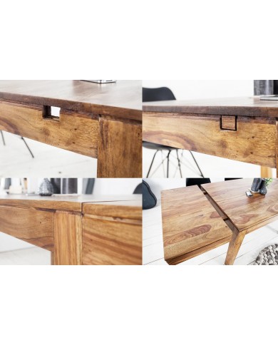 Table extensible en bois massif à rallonges 120(200)x80x75cm COREX™
