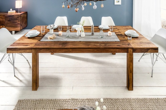 Table extensible en bois massif à rallonges 160(240)x100x76 cm COREX™