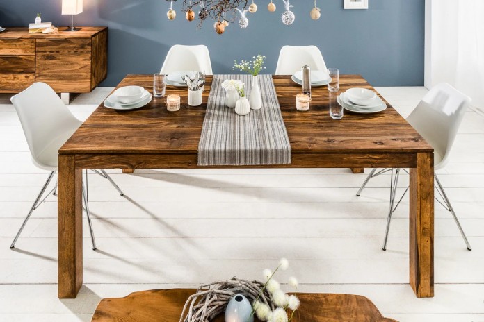 Table extensible en bois massif à rallonges 160(240)x100x76 cm COREX™