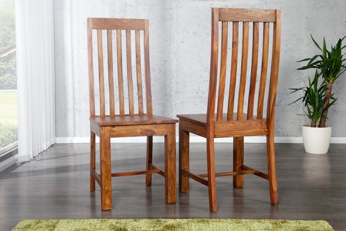 CHAISE MAKA™ – L’ÉLÉGANCE MASSIVE À DOSSIER HAUT – 100% SHEESHAM HAUT DE GAMME faite pour durer !