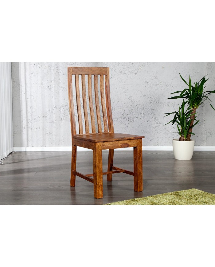 CHAISE MAKA™ – L’ÉLÉGANCE MASSIVE À DOSSIER HAUT – 100% SHEESHAM HAUT DE GAMME faite pour durer !