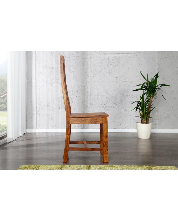 CHAISE MAKA™ – L’ÉLÉGANCE MASSIVE À DOSSIER HAUT – 100% SHEESHAM HAUT DE GAMME faite pour durer !