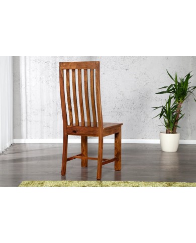 CHAISE MAKA™ – L’ÉLÉGANCE MASSIVE À DOSSIER HAUT – 100% SHEESHAM HAUT DE GAMME faite pour durer !