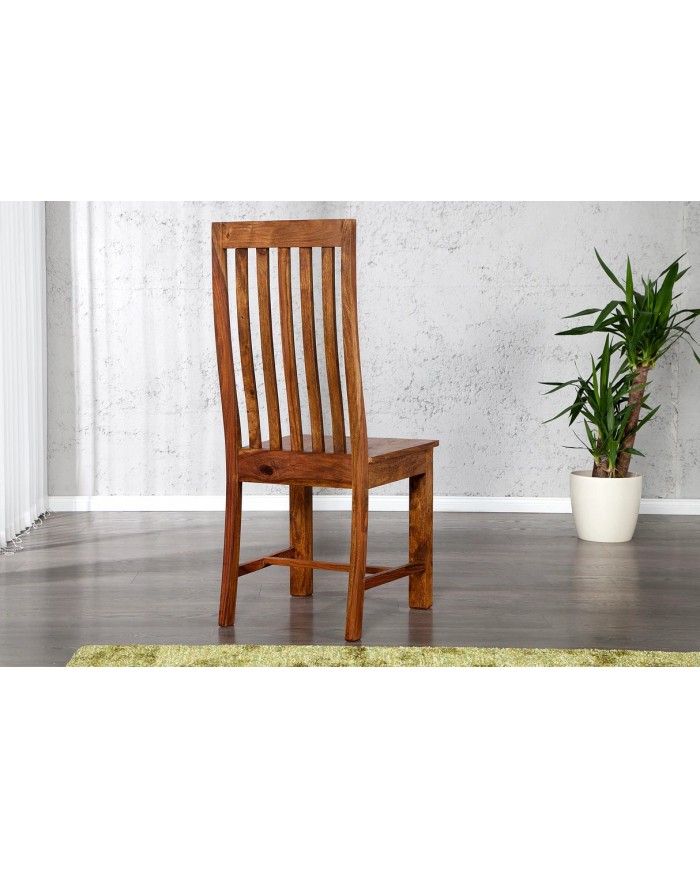 CHAISE MAKA™ – L’ÉLÉGANCE MASSIVE À DOSSIER HAUT – 100% SHEESHAM HAUT DE GAMME faite pour durer !