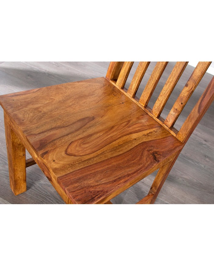 CHAISE MAKA™ – L’ÉLÉGANCE MASSIVE À DOSSIER HAUT – 100% SHEESHAM HAUT DE GAMME faite pour durer !