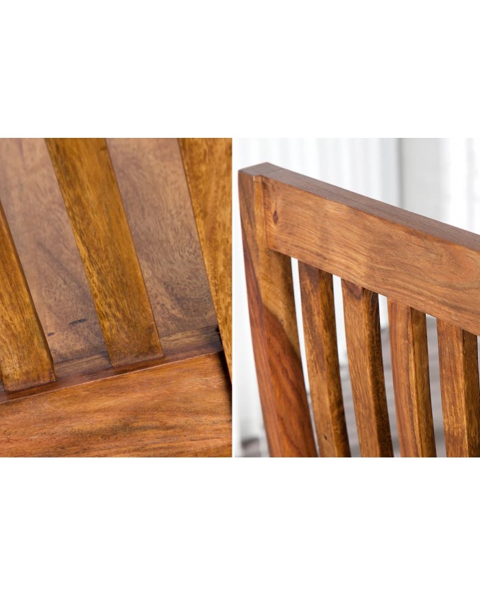 CHAISE MAKA™ – L’ÉLÉGANCE MASSIVE À DOSSIER HAUT – 100% SHEESHAM HAUT DE GAMME faite pour durer !