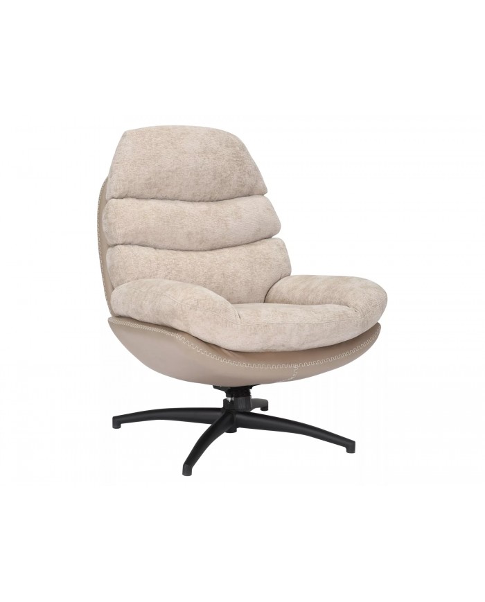 Fauteuil rotatif à 360° avec dossier inclinable design ultra confort Iselle