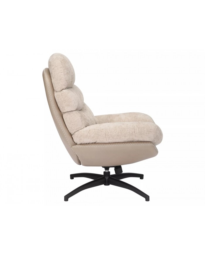 Fauteuil rotatif à 360° avec dossier inclinable design ultra confort Iselle