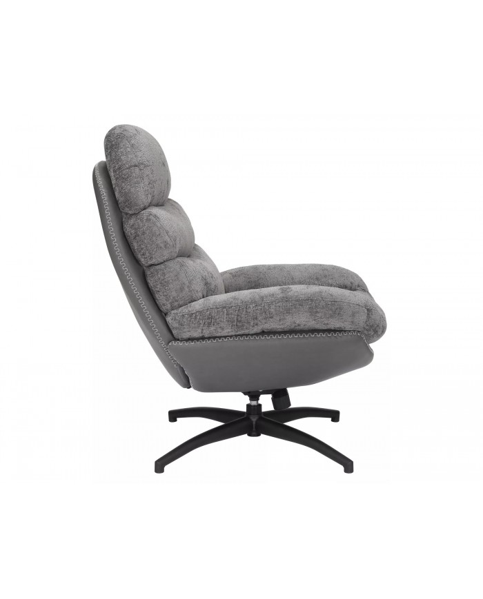 Fauteuil rotatif à 360° avec dossier inclinable design ultra confort Iselle