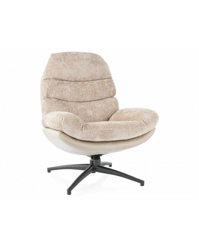 Fauteuil rotatif à 360° avec dossier inclinable design ultra confort Iselle