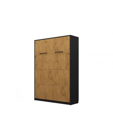 Lit escamotable vertical 120×200 chêne lancelot & noir DELUXE | Mobili & Co