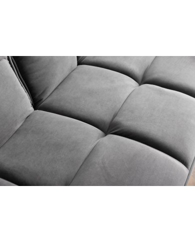 Canapé-Lit Convertible TITAN 215 cm – Tissu Velours Gris avec Accoudoirs – Sofa Design et Confortable