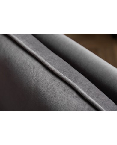 Canapé-Lit Convertible TITAN 215 cm – Tissu Velours Gris avec Accoudoirs – Sofa Design et Confortable
