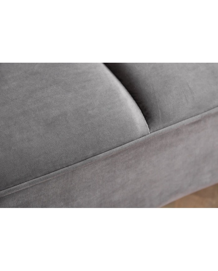 Canapé-Lit Convertible TITAN 215 cm – Tissu Velours Gris avec Accoudoirs – Sofa Design et Confortable