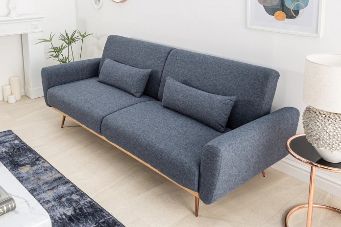 Canapé-Lit COSYLINE 210 cm – Tissu Texturé Bleu  Sofa Convertible Design et Confortable