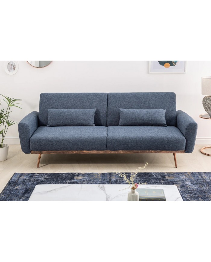 Canapé-Lit COSYLINE 210 cm – Tissu Texturé Bleu  Sofa Convertible Design et Confortable