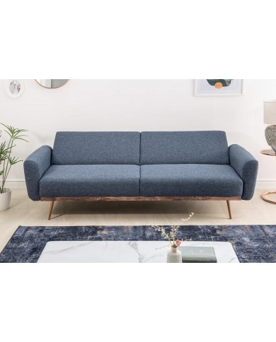 Canapé-Lit COSYLINE 210 cm – Tissu Texturé Bleu  Sofa Convertible Design et Confortable