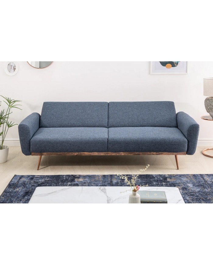Canapé-Lit COSYLINE 210 cm – Tissu Texturé Bleu  Sofa Convertible Design et Confortable
