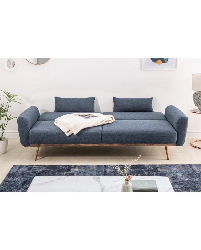 Canapé-Lit COSYLINE 210 cm – Tissu Texturé Bleu  Sofa Convertible Design et Confortable