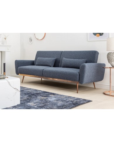 Canapé-Lit COSYLINE 210 cm – Tissu Texturé Bleu  Sofa Convertible Design et Confortable
