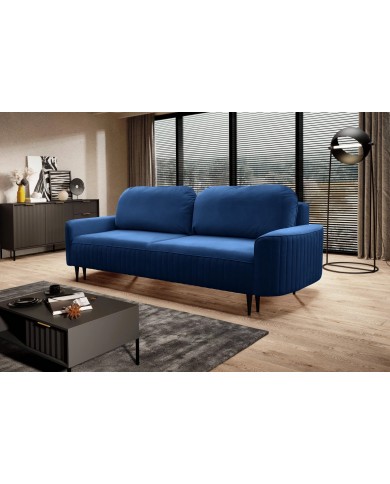Canapé Orfeo Velluto 11 blue véritable lit 2 places - Matelas haute élasticité, parfait pour un usage quotidien