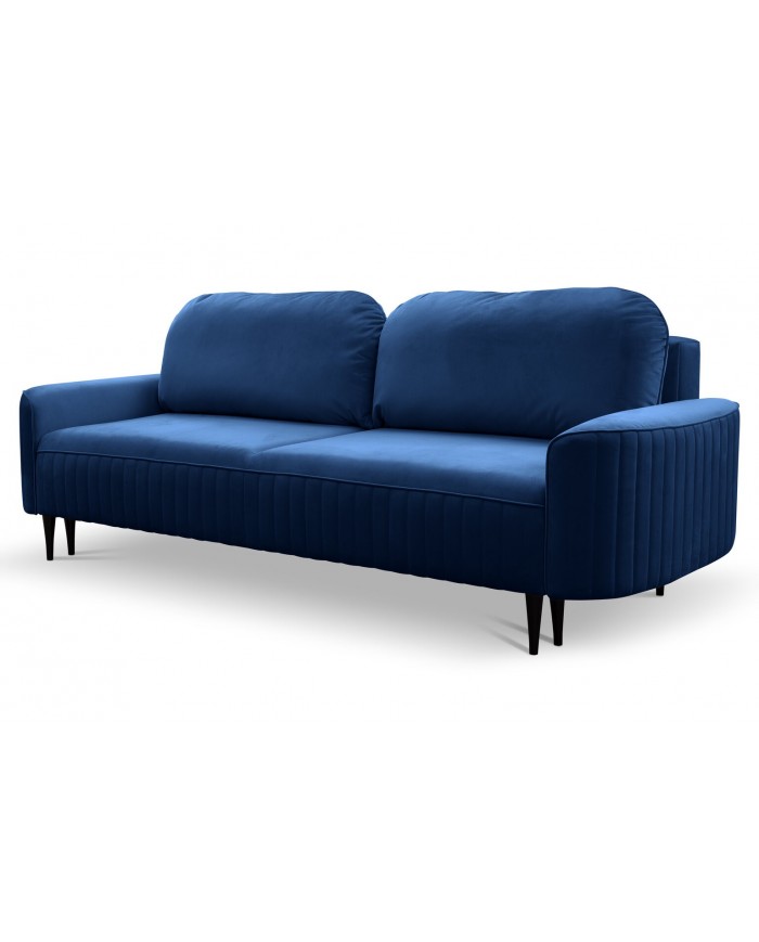 Canapé Orfeo Velluto 11 blue véritable lit 2 places - Matelas haute élasticité, parfait pour un usage quotidien