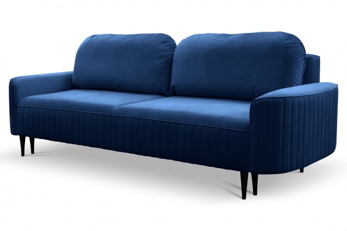 Canapé Orfeo Velluto 11 blue véritable lit 2 places - Matelas haute élasticité, parfait pour un usage quotidien