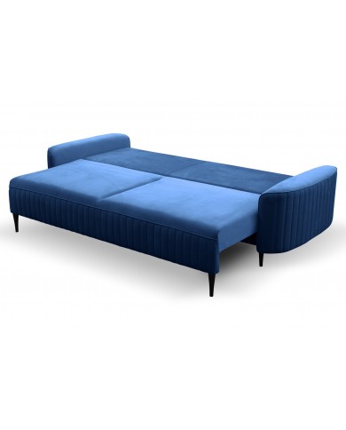 Canapé Orfeo Velluto 11 blue véritable lit 2 places - Matelas haute élasticité, parfait pour un usage quotidien