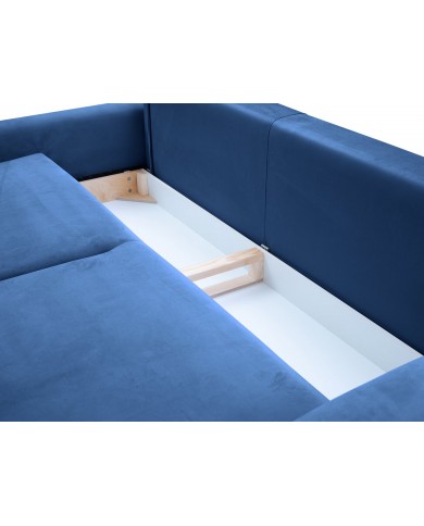 Canapé Orfeo Velluto 11 blue véritable lit 2 places - Matelas haute élasticité, parfait pour un usage quotidien