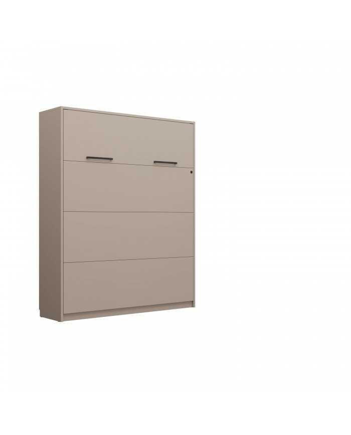 Lit escamotable vertical 160×200 cm taupe DELUXE | Mobili & Co