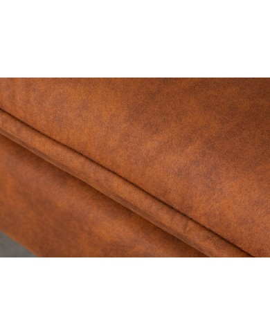Canapé DAKOTA 195 cm – Microfibre marron antique, style rétro vintage avec pieds épingle design