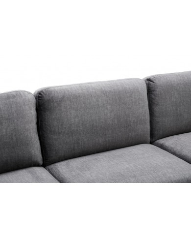 Canapé d'angle BROOKLYN 295 cm - Velours gris foncé avec angle droit, style contemporain & confort XL