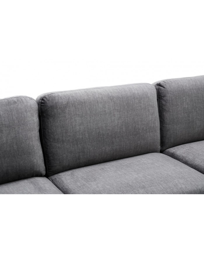Canapé d'angle BROOKLYN 295 cm - Velours gris foncé avec angle droit, style contemporain & confort XL