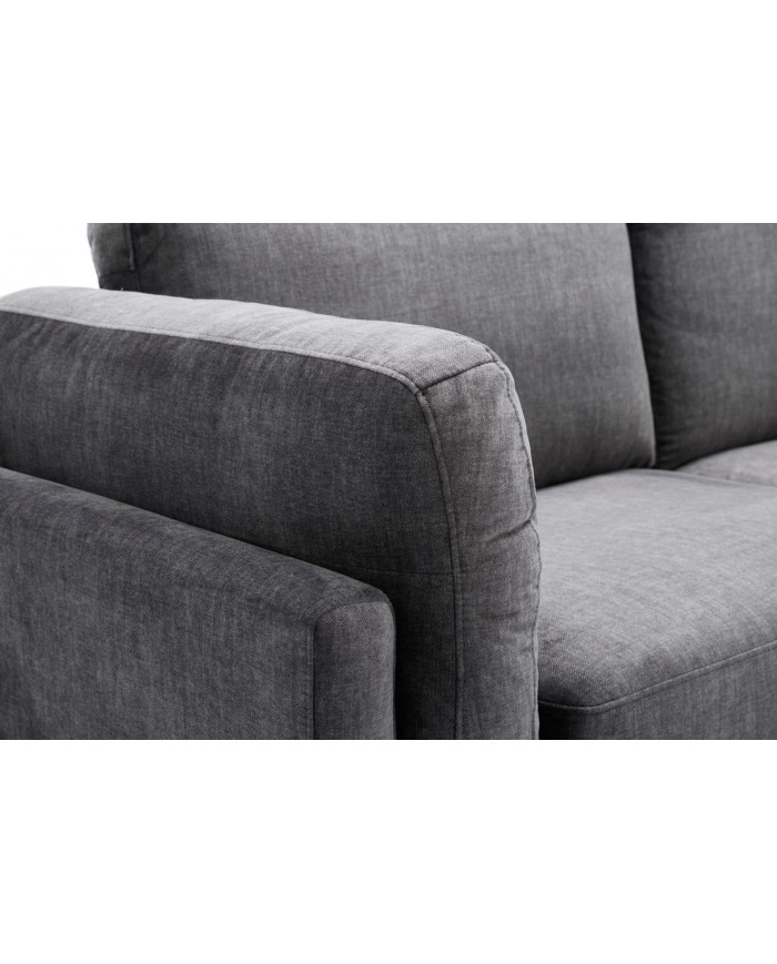 Canapé d'angle BROOKLYN 295 cm - Velours gris foncé avec angle droit, style contemporain & confort XL
