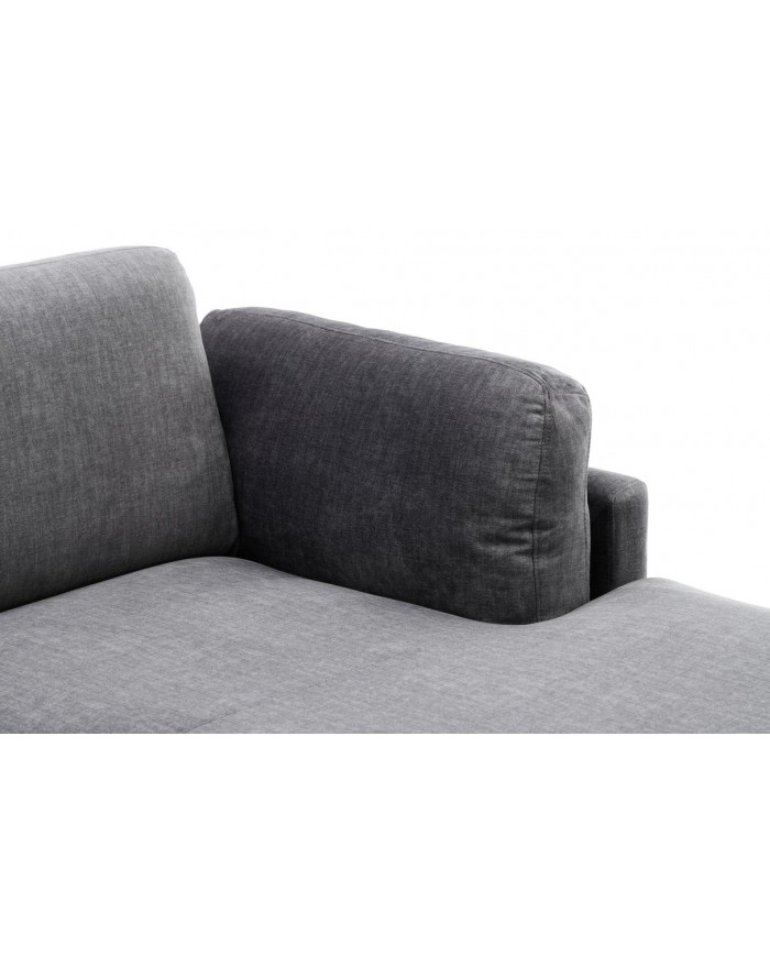 Canapé d'angle BROOKLYN 295 cm - Velours gris foncé avec angle droit, style contemporain & confort XL
