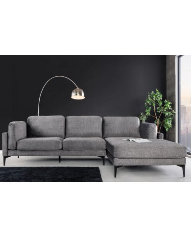 Canapé d'angle BROOKLYN 295 cm - Velours gris foncé avec angle droit, style contemporain & confort XL