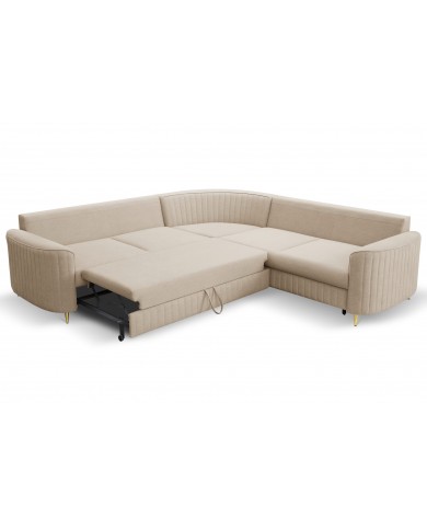 ORPHEO VELUTTO™ – CANAPÉ D’ANGLE PRESTIGE AVEC COUCHAGE INTÉGRÉ & STYLE GLAMOUR
